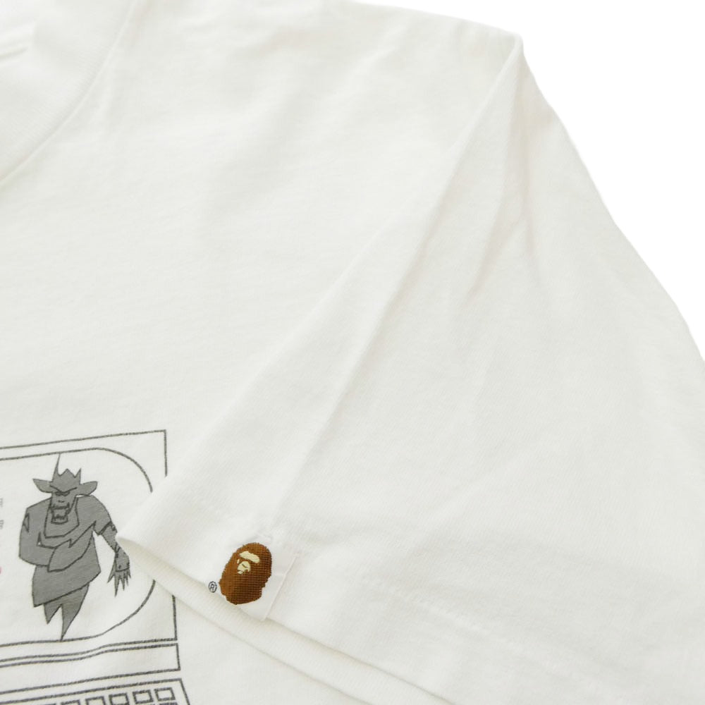 A BATHING APE アベイシングエイプ FUTURA LABORATORIES フューチュララボラトリーズ x FUTURA フューチュラ x MO'WAX 90s anvilタグ プリント 半袖 Tシャツ ホワイト系 M【中古】