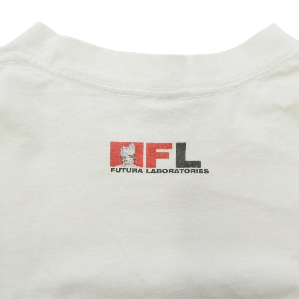 A BATHING APE アベイシングエイプ FUTURA LABORATORIES フューチュララボラトリーズ x FUTURA フューチュラ x MO'WAX 90s anvilタグ プリント 半袖 Tシャツ ホワイト系 M【中古】