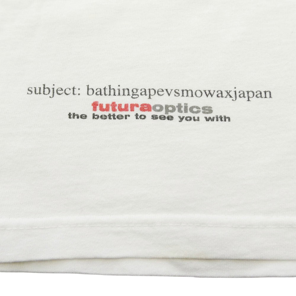 A BATHING APE アベイシングエイプ FUTURA LABORATORIES フューチュララボラトリーズ x FUTURA フューチュラ x MO'WAX 90s anvilタグ プリント 半袖 Tシャツ ホワイト系 M【中古】