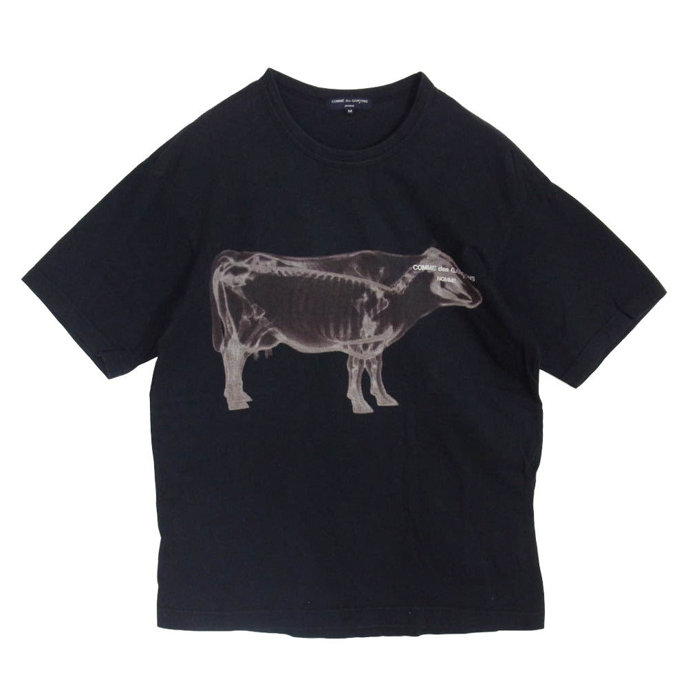 COMME des GARCONS HOMME コムデギャルソンオム 05SS HO-T016 AD2004 アニマルスケルトンプリント 半袖 Tシャツ ブラック系 M【中古】