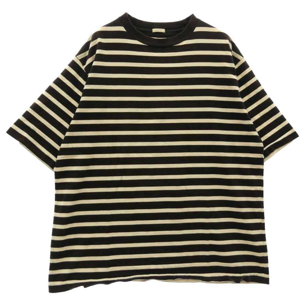 COMOLI コモリ K01-05003 クルーネック ボーダー 半袖 Tシャツ 3【中古】