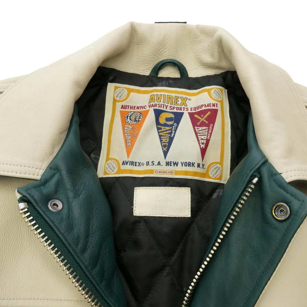 AVIREX アヴィレックス STABRIDGE スタブリッジ 25AW x STABRIDGE スタブリッジ Varsity Jacket バーシティ ジャケット ブルゾン グリーン系 M【美品】【中古】