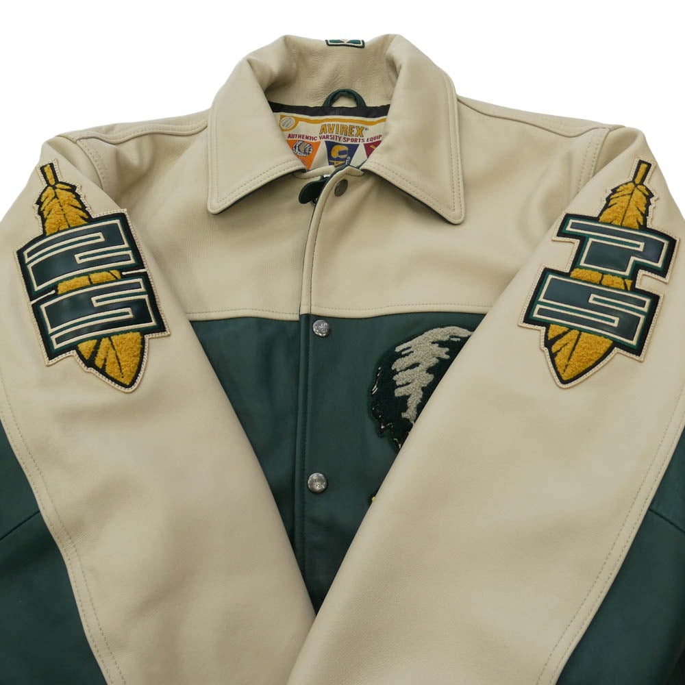 AVIREX アヴィレックス STABRIDGE スタブリッジ 25AW x STABRIDGE スタブリッジ Varsity Jacket バーシティ ジャケット ブルゾン グリーン系 M【美品】【中古】