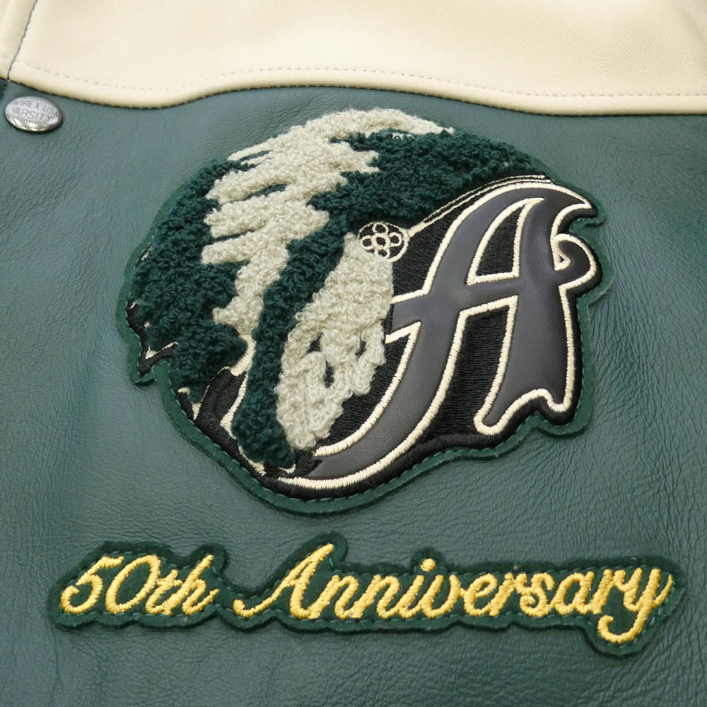 AVIREX アヴィレックス STABRIDGE スタブリッジ 25AW x STABRIDGE スタブリッジ Varsity Jacket バーシティ ジャケット ブルゾン グリーン系 M【美品】【中古】