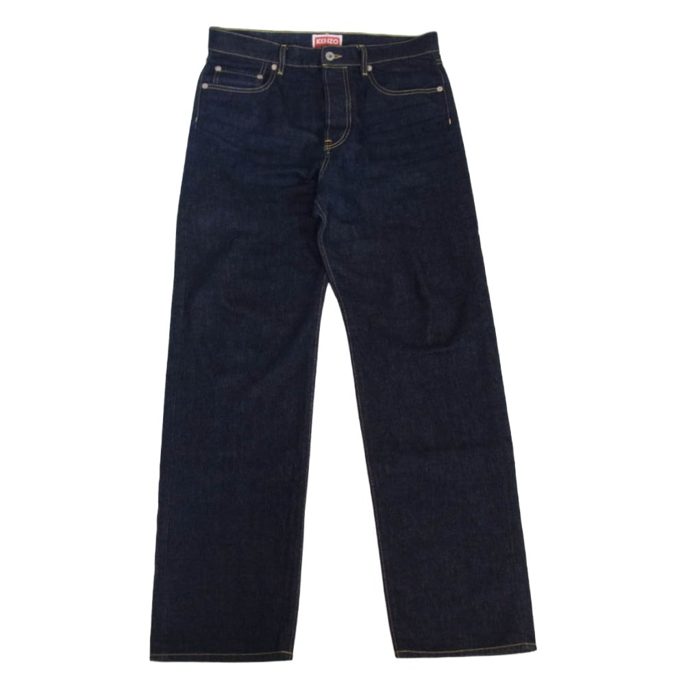 KENZO ケンゾー FD65DP3316A1 RINSE ASAGAO STRAIGHT JEANS ストレート ジーンズ ボタンフライ デニム パンツ インディゴブルー系 US32【中古】