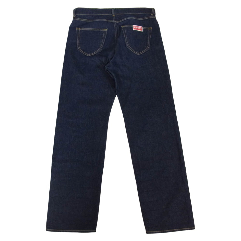 KENZO ケンゾー FD65DP3316A1 RINSE ASAGAO STRAIGHT JEANS ストレート ジーンズ ボタンフライ デニム パンツ インディゴブルー系 US32【中古】