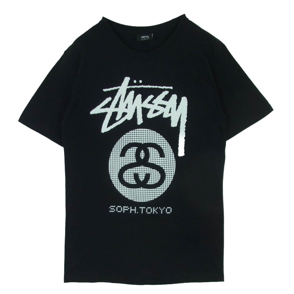 STUSSY ステューシー SOPHNET. ソフネット SOPH NET Stock Link Tee ソフネット ストック リンク フロント バック プリント Tシャツ 半袖 カットソー ブラック系 S【中古】