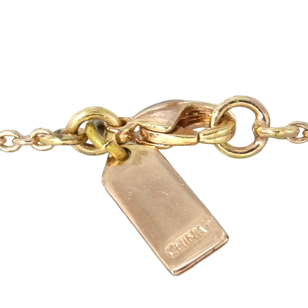 COACH コーチ インターロッキング オープン サークル ネックレス ピンクゴールド系【中古】