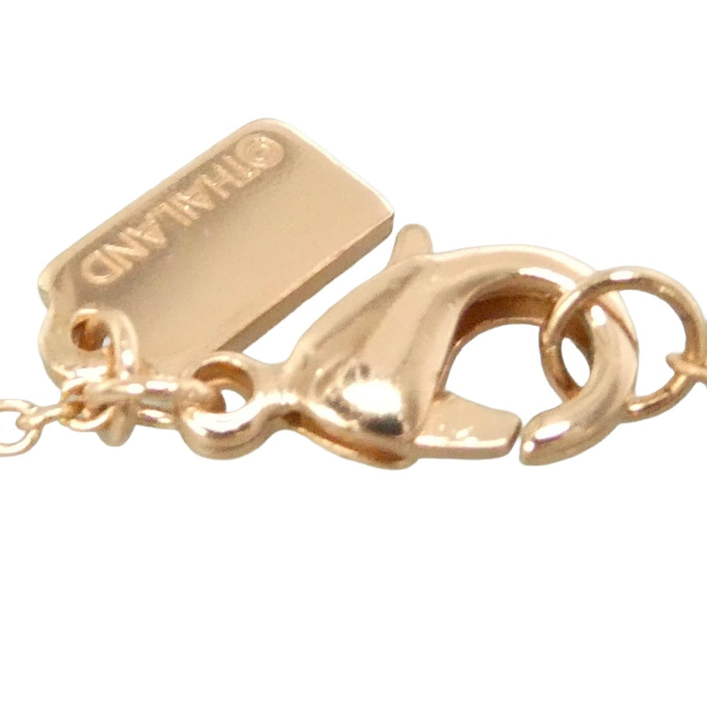 COACH コーチ シグネチャー ロゴ 3連 リング サークル モチーフ ネックレス ピンクゴールド系【中古】