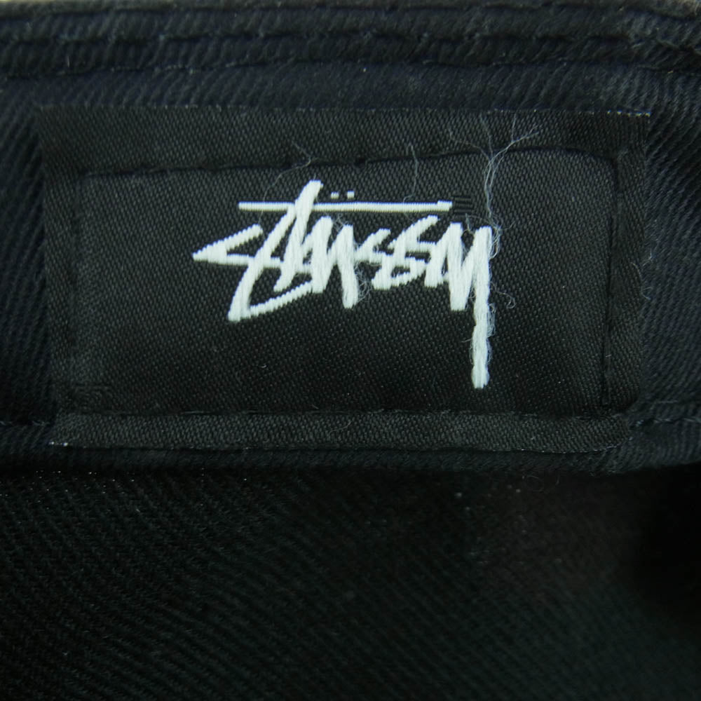 STUSSY ステューシー NEW ERA ニューエラ 59FIFTY ビッグ ロゴ キャップ 帽子 中国製 ブラック系 7.5【中古】