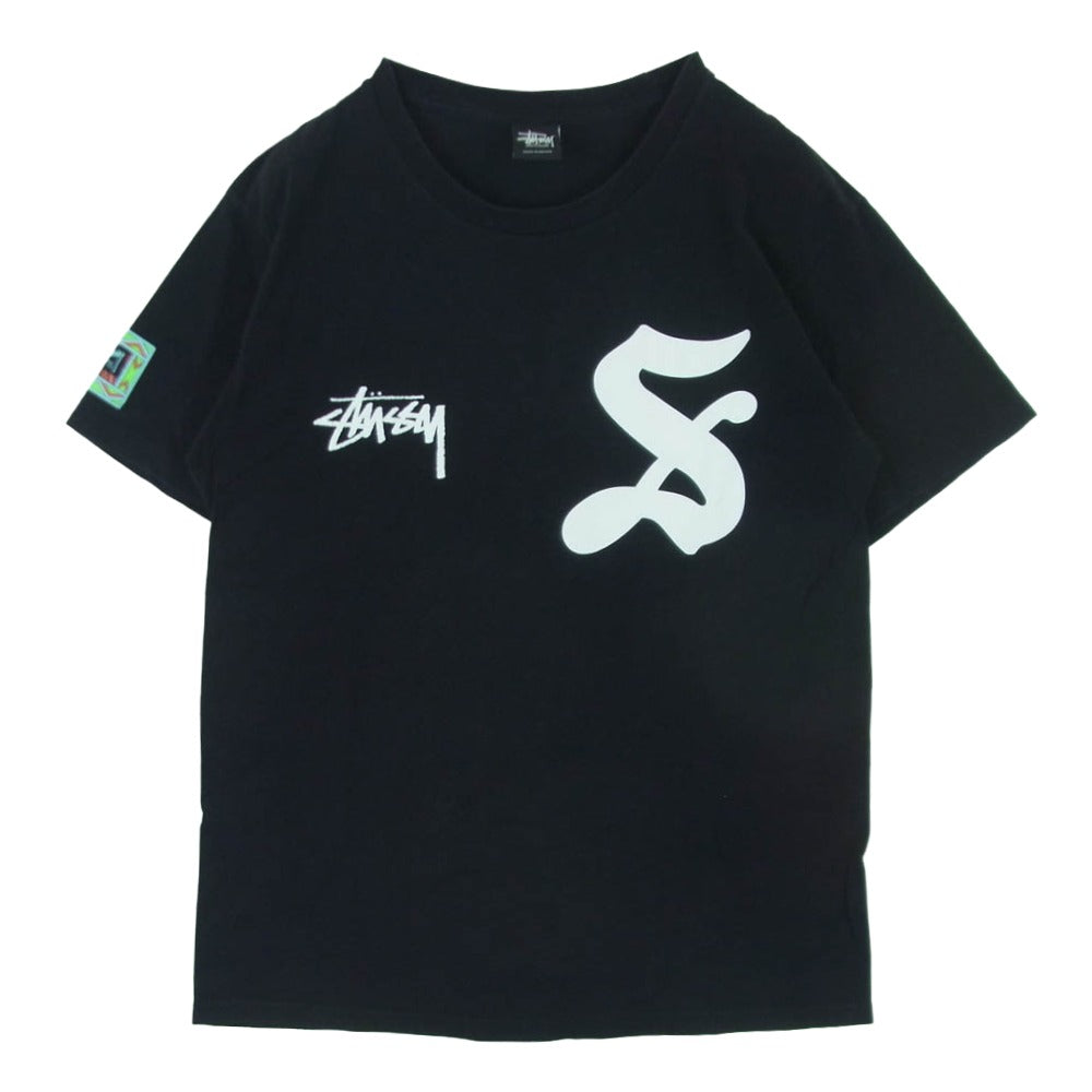 STUSSY ステューシー フロント ストックロゴ 7バック プリント Tシャツ 半袖 カットソー メキシコ製 ブラック系 M【中古】