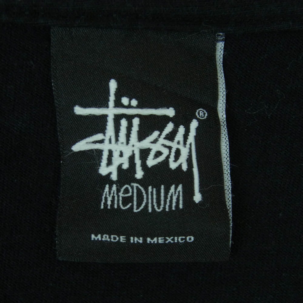 STUSSY ステューシー フロント ストックロゴ 7バック プリント Tシャツ 半袖 カットソー メキシコ製 ブラック系 M【中古】