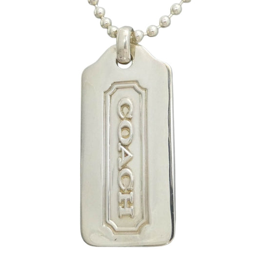 COACH コーチ シルバーロゴ プレート ボールチェーン ネックレス 925 SILVER シルバー系【中古】