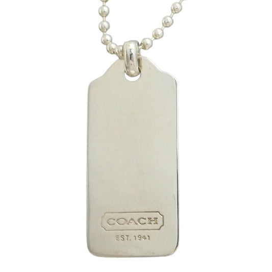 COACH コーチ シルバーロゴ プレート ボールチェーン ネックレス 925 SILVER シルバー系【中古】