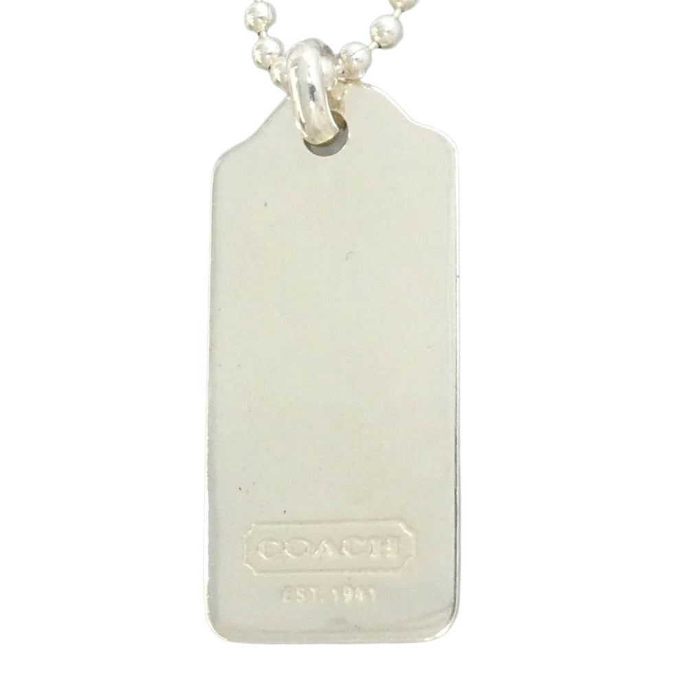 COACH コーチ シグネチャー ロンデル シルバー ロゴプレート ネックレス 925 SILVER シルバー系【中古】