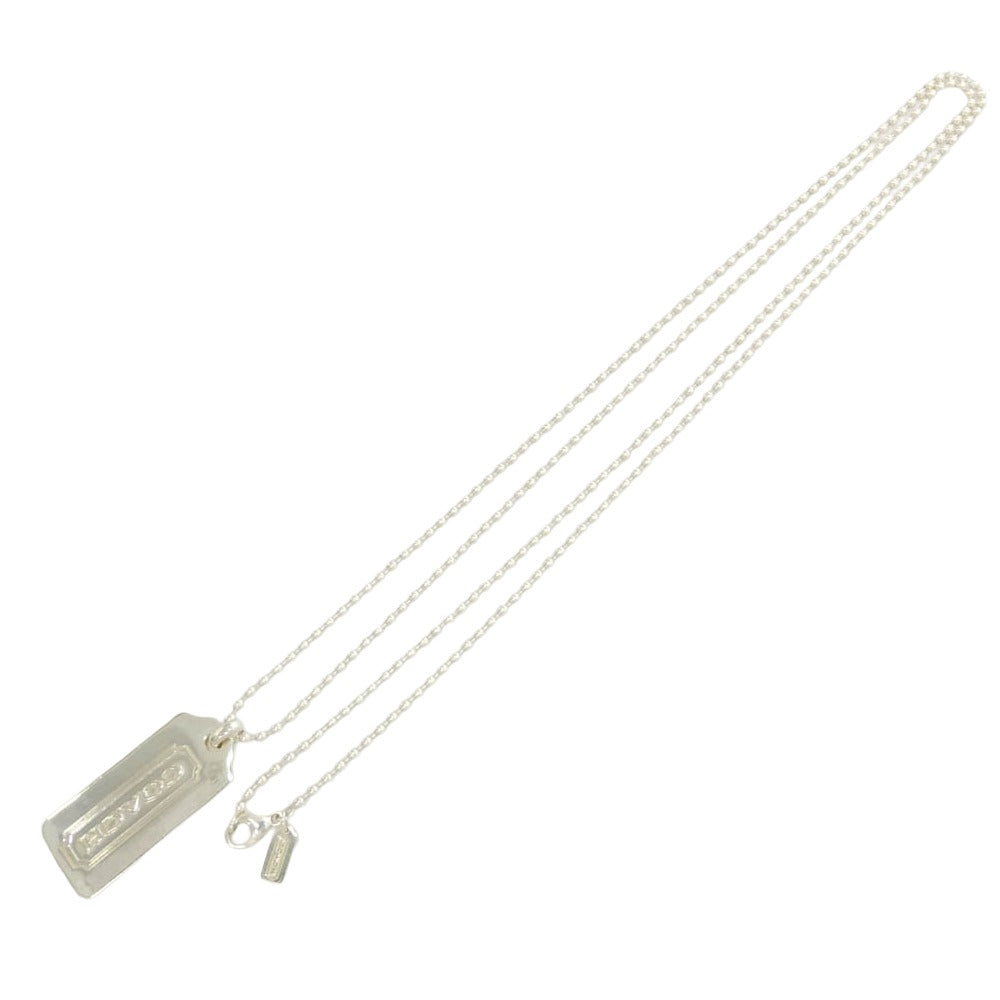 COACH コーチ シグネチャー ロンデル シルバー ロゴプレート ネックレス 925 SILVER シルバー系【中古】