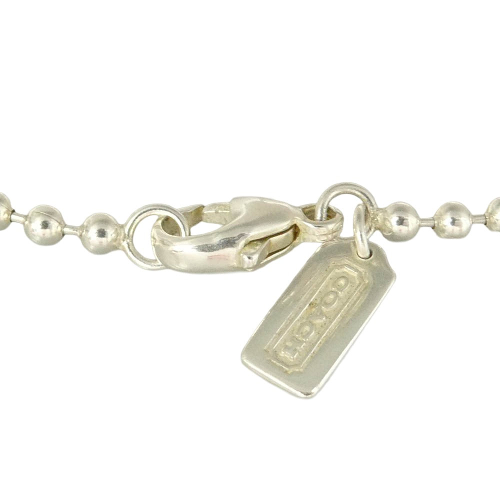 COACH コーチ シグネチャー ロンデル シルバー ロゴプレート ネックレス 925 SILVER シルバー系【中古】