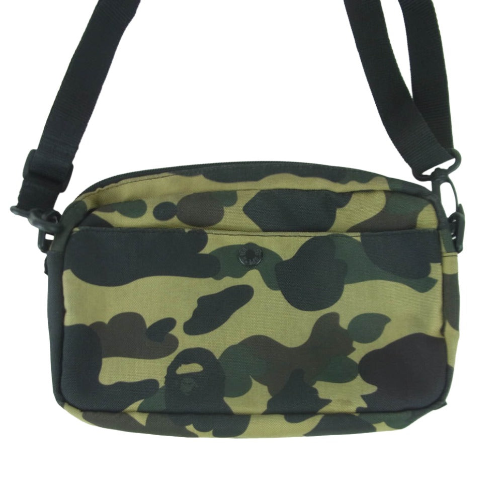 A BATHING APE アベイシングエイプ 001GDC201015X 1st ファースト カモ 猿迷彩 CORDURA コーデュラ ポーチ ショルダー バッグ グリーン系 カーキ系 ブラック系【中古】