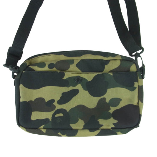 A BATHING APE アベイシングエイプ 001GDC201015X 1st ファースト カモ 猿迷彩 CORDURA コーデュラ ポーチ ショルダー バッグ グリーン系 カーキ系 ブラック系【中古】