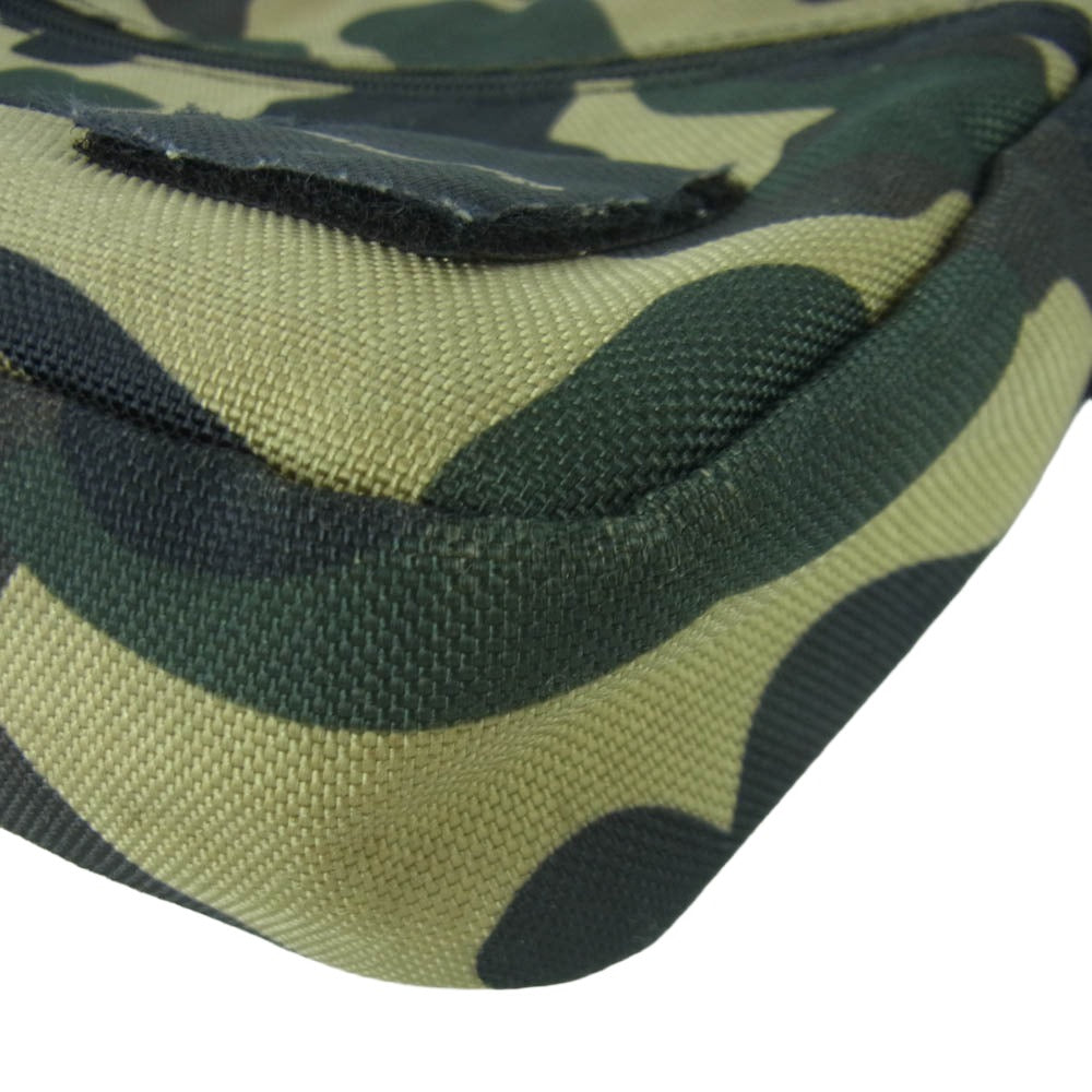 A BATHING APE アベイシングエイプ 001GDC201015X 1st ファースト カモ 猿迷彩 CORDURA コーデュラ ポーチ ショルダー バッグ グリーン系 カーキ系 ブラック系【中古】