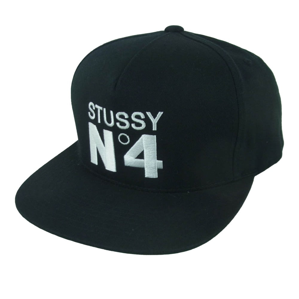 STUSSY ステューシー No.4 Point Crown Cap ポイント クラウン キャップ 帽子 バングラデシュ製 ブラック系【中古】