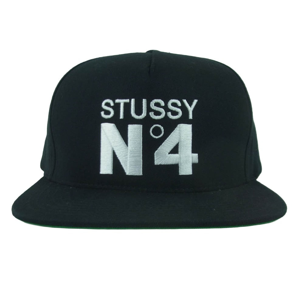 STUSSY ステューシー No.4 Point Crown Cap ポイント クラウン キャップ 帽子 バングラデシュ製 ブラック系【中古】