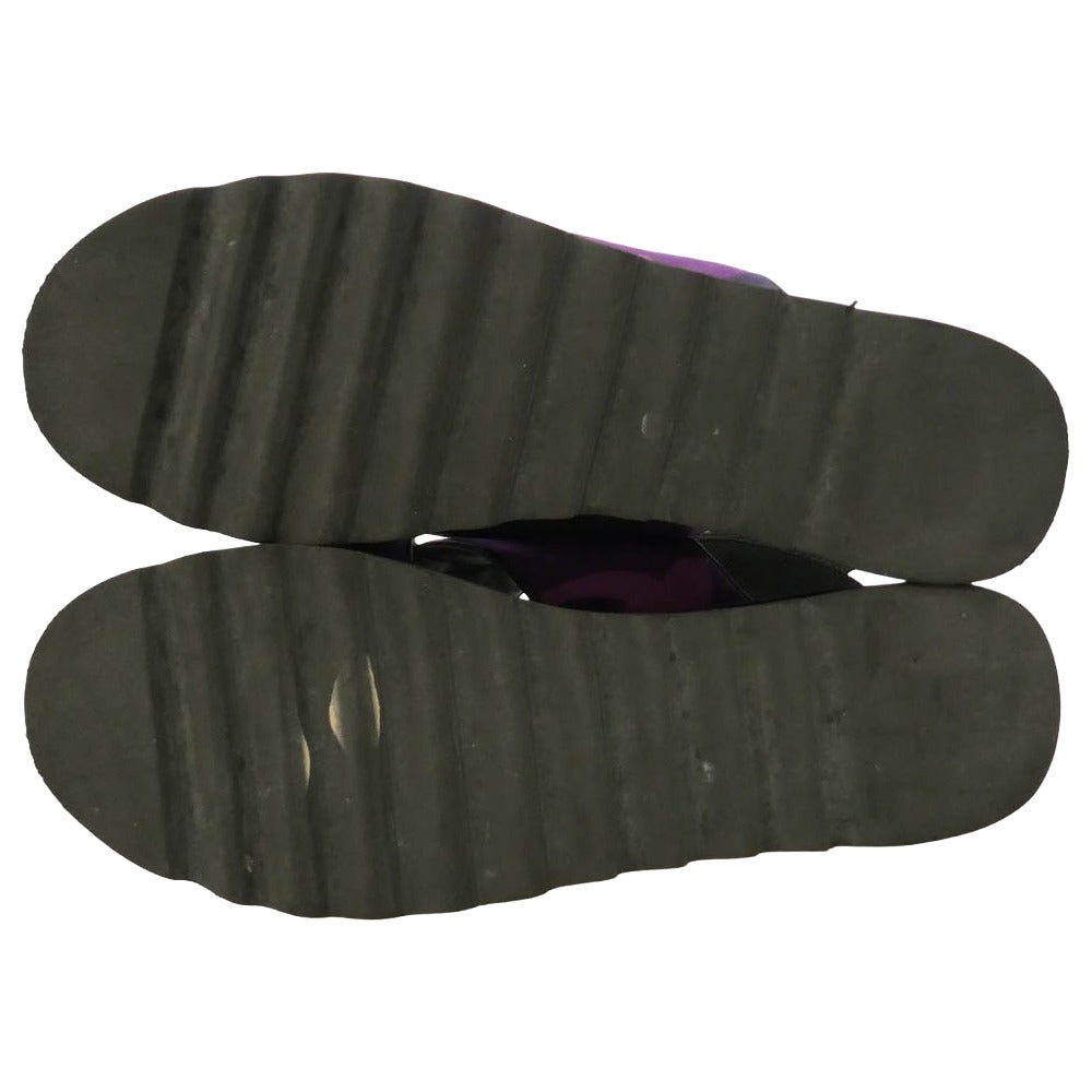 A BATHING APE アベイシングエイプ COLOR CAMO PLATFORM SANDALS カラーカモ プラットフォーム 厚底 シャークソール ストラップ サンダル パープル系 不明【中古】