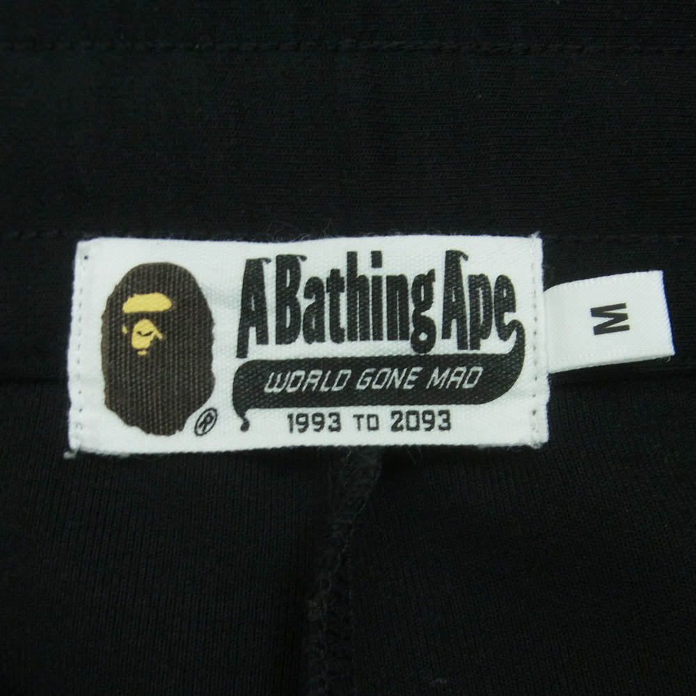 A BATHING APE アベイシングエイプ 001PTF801004X サイドライン BAPE ロゴ スウェット ジョガー パンツ ブラック系 ホワイト系 M【美品】【中古】