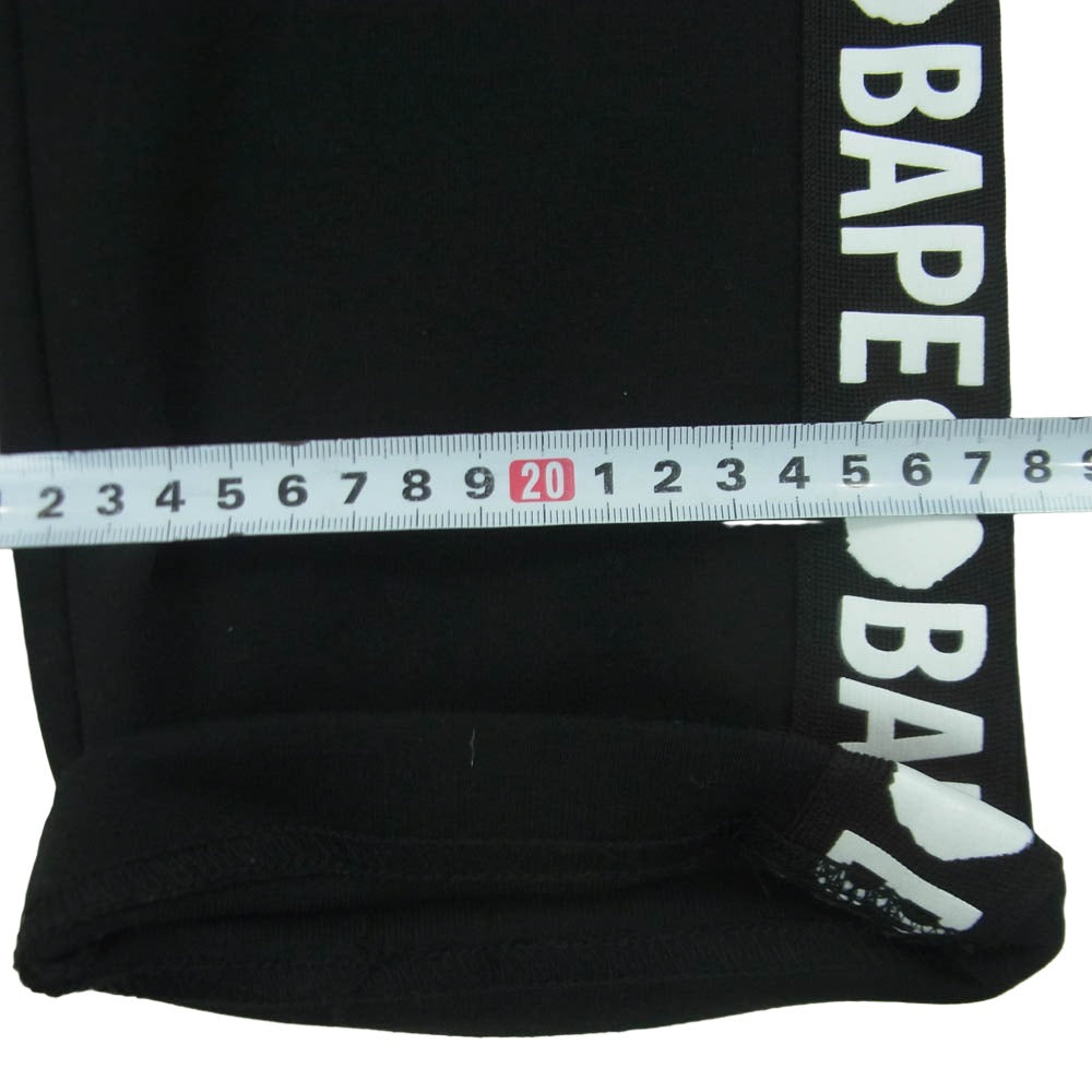 A BATHING APE アベイシングエイプ 001PTF801004X サイドライン BAPE ロゴ スウェット ジョガー パンツ ブラック系 ホワイト系 M【美品】【中古】