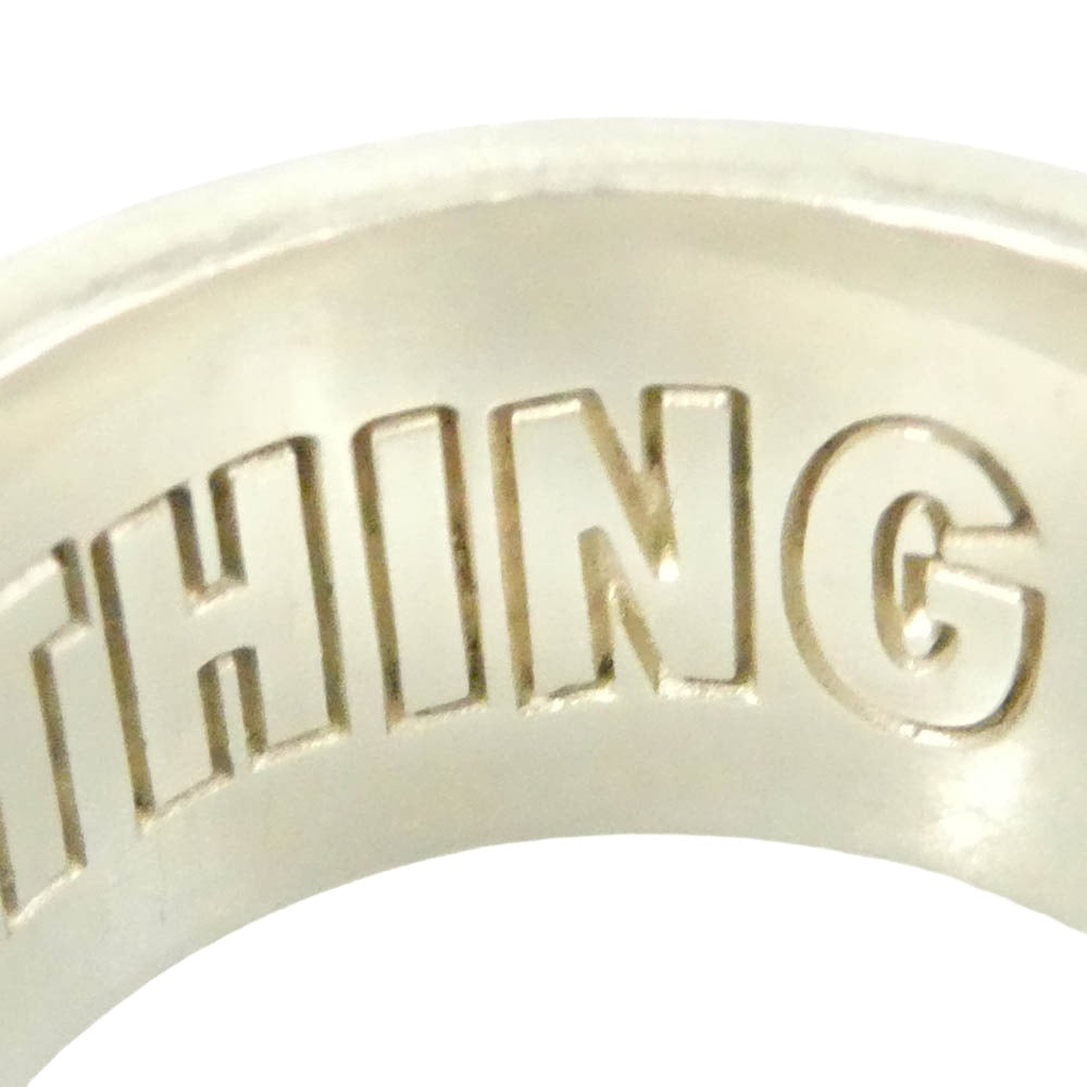 A BATHING APE アベイシングエイプ 猿フェイス サークルR LOGO SV925 刻印 RING ロゴデザイン リング シルバー系 16.5号【中古】