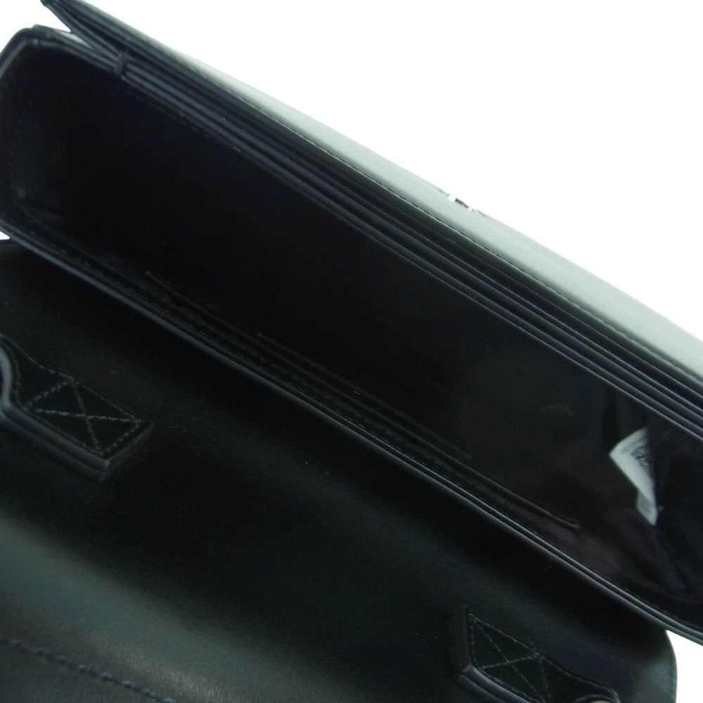 DIESEL ディーゼル X09568 1DR メタル Dロゴ レザー クロスボディ バッグ ショルダーバッグ ブラック系【中古】