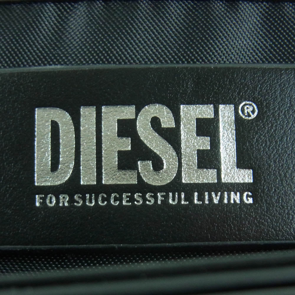DIESEL ディーゼル X09568 1DR メタル Dロゴ レザー クロスボディ バッグ ショルダーバッグ ブラック系【中古】