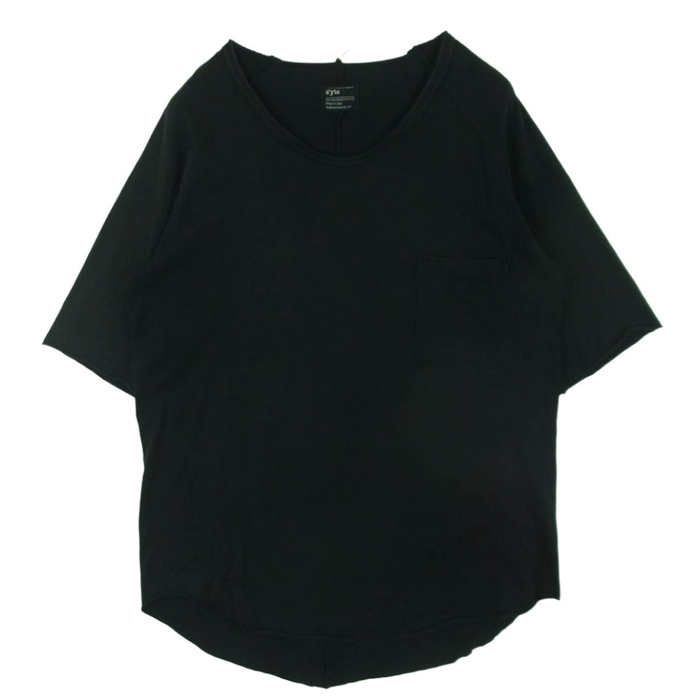 Yohji Yamamoto ヨウジヤマモト UO-T84-073 s'yte by Yohji Yamamoto サイトバイヨウジヤマモト ビックシルエット ポケット 半袖 Tシャツ ブラック系 M【中古】