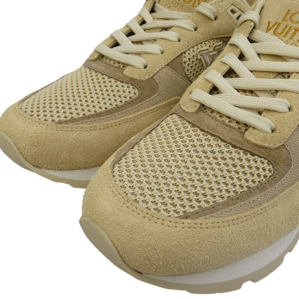 LOUIS VUITTON ルイ・ヴィトン Run Away Sneaker ランアウェイ ライン スエード スニーカー ベージュ系 8【極上美品】【中古】