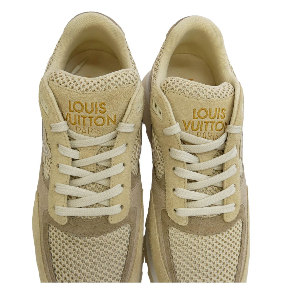 LOUIS VUITTON ルイ・ヴィトン Run Away Sneaker ランアウェイ ライン スエード スニーカー ベージュ系 8【極上美品】【中古】