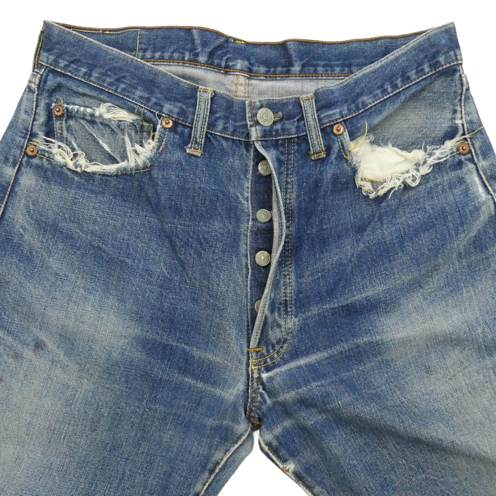 Levi's リーバイス 70s 501 BIGE ボタン裏4 ボタンフライ ストレート パンツ インディゴブルー系【中古】