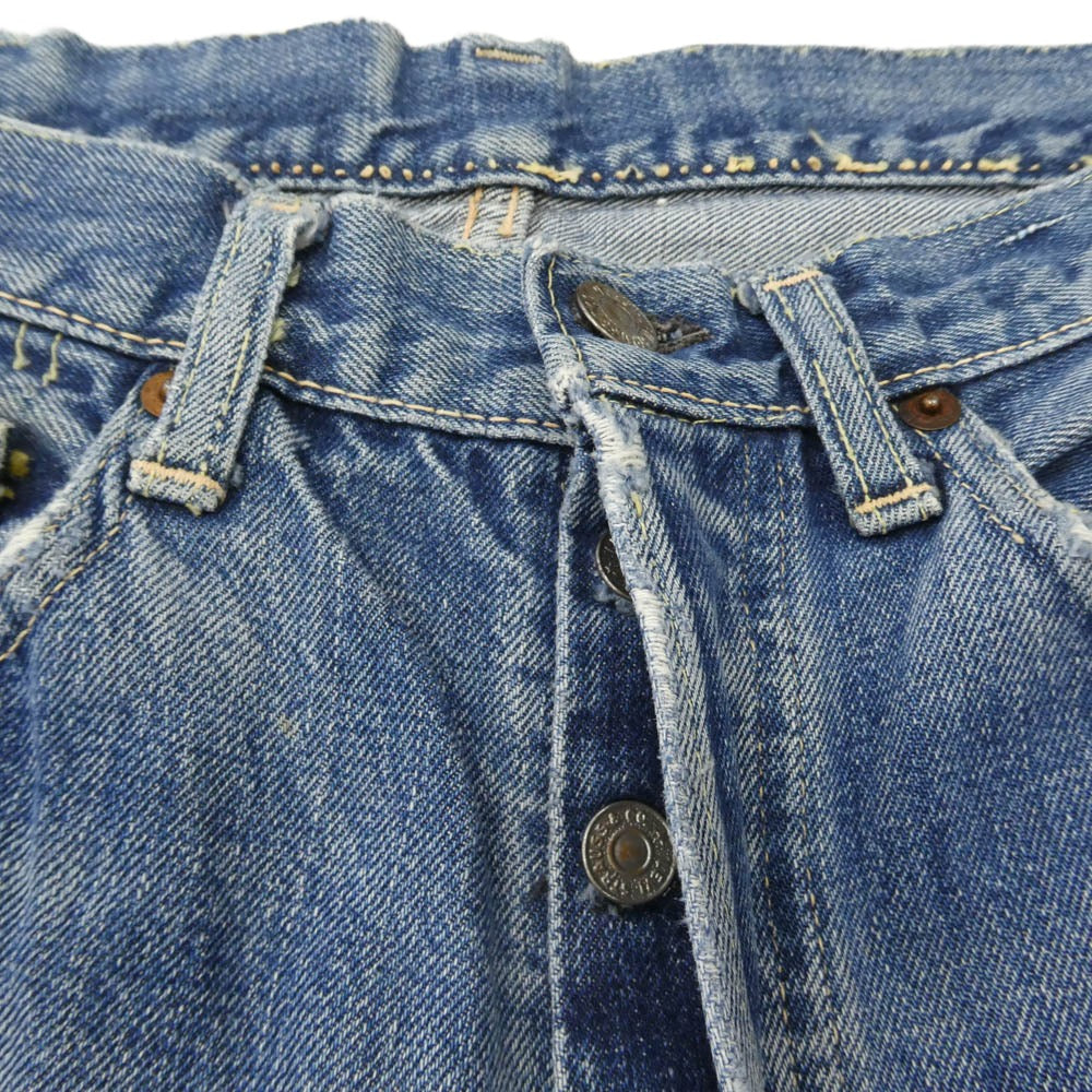 Levi's リーバイス 60s 501 BIGE 移行期 ボタン裏刻印E Vステッチ ボタンフライ ストレート パンツ インディゴブルー系 サイズ表記無し【中古】