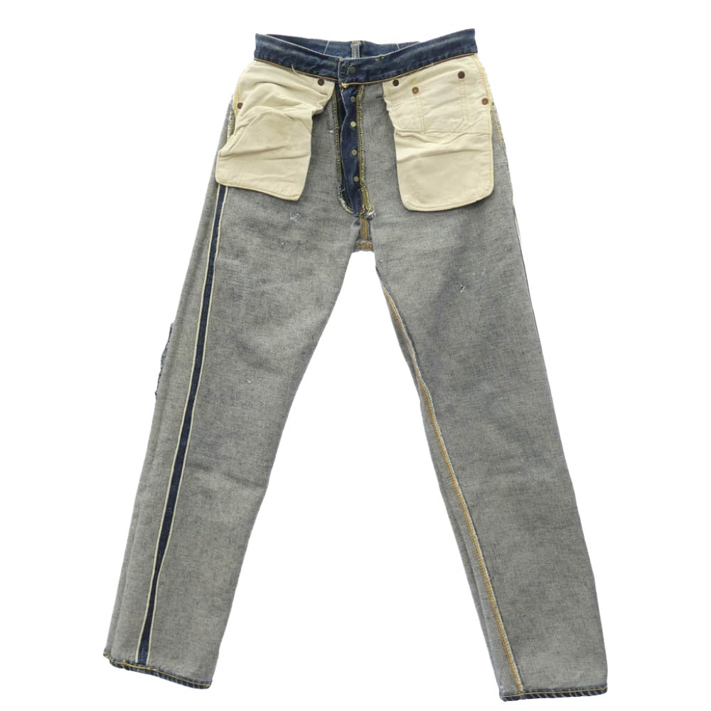 Levi's リーバイス 50s~60s 501XX ボタン裏刻印12 隠しリベット Vステッチ オフセットセンターループ ボタンフライ ストレート パンツ インディゴブルー系 サイズ表記無し【中古】