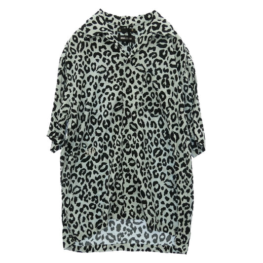WIND AND SEA ウィンダンシー MINEDENIM マインデニム 24SS WDS-C-MND-24-Q4-03 × MINEDENIM マインデニム Lips Leopard Print Open Collar SH リップ レオパード プリント 開襟 オープンカラー 半袖 シャツ ライトブルー系 M【極上美品】【中古】