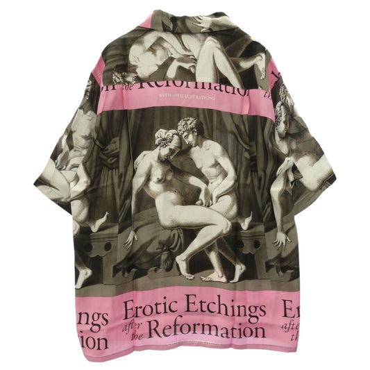 WACKO MARIA ワコマリア 26SS TPS-WM-HI04 T.P.S. S/S HAWAIIAN SHIRT TYPE-4 ハワイアン アロハ 開襟 オープンカラー 半袖 シャツ Mサイズ ピンク系 ブラウン系 M【新古品】【未使用】【中古】
