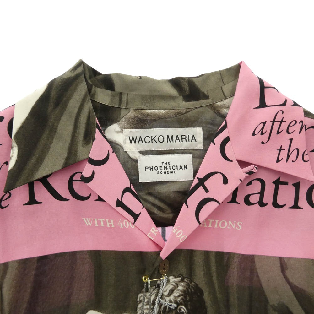 WACKO MARIA ワコマリア 26SS TPS-WM-HI04 T.P.S. S/S HAWAIIAN SHIRT TYPE-4 ハワイアン アロハ 開襟 オープンカラー 半袖 シャツ Mサイズ ピンク系 ブラウン系 M【新古品】【未使用】【中古】