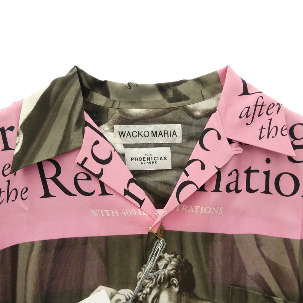 WACKO MARIA ワコマリア 26SS TPS-WM-HI04 T.P.S. S/S HAWAIIAN SHIRT TYPE-4 ハワイアン アロハ 開襟 オープンカラー 半袖 シャツ Lサイズ ピンク系 L【新古品】【未使用】【中古】