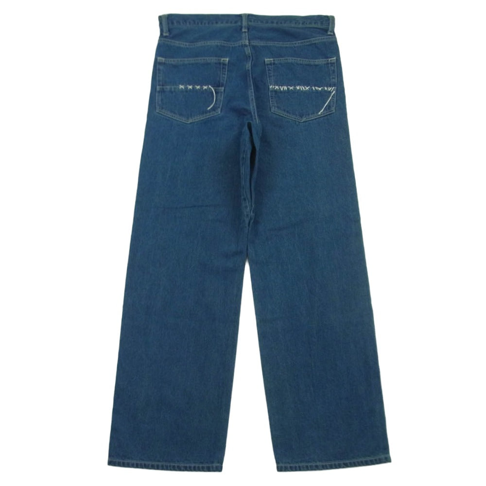 KUON クオン 116PT016000 Sashiko Mended Denim Trousers 刺し子 パッチワーク ステッチデザイン ジーンズ デニム パンツ インディゴブルー系 M【極上美品】【中古】