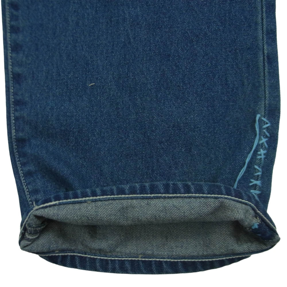 KUON クオン 116PT016000 Sashiko Mended Denim Trousers 刺し子 パッチワーク ステッチデザイン ジーンズ デニム パンツ インディゴブルー系 M【極上美品】【中古】
