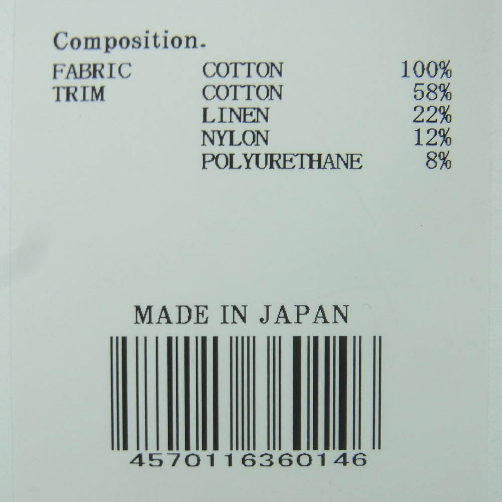 KUON クオン 116PT016000 Sashiko Mended Denim Trousers 刺し子 パッチワーク ステッチデザイン ジーンズ デニム パンツ インディゴブルー系 M【極上美品】【中古】