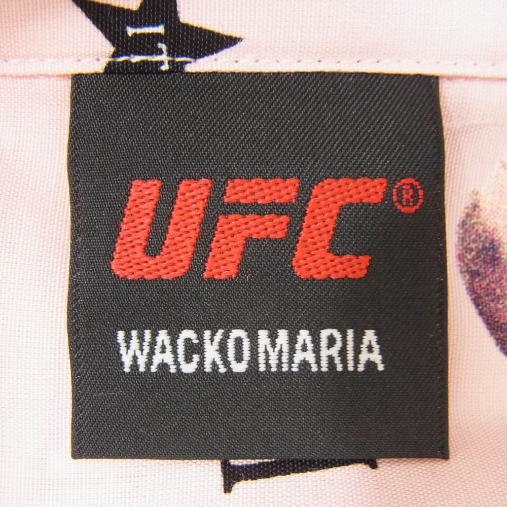 WACKO MARIA ワコマリア 26SS UFC-WM-HI01 x UFC ユーエフシー S/S HAWAIIAN SHIRT TYPE-1 ハワイアン アロハ 開襟 オープンカラー 半袖 シャツ ピンク系 M【新古品】【未使用】【中古】