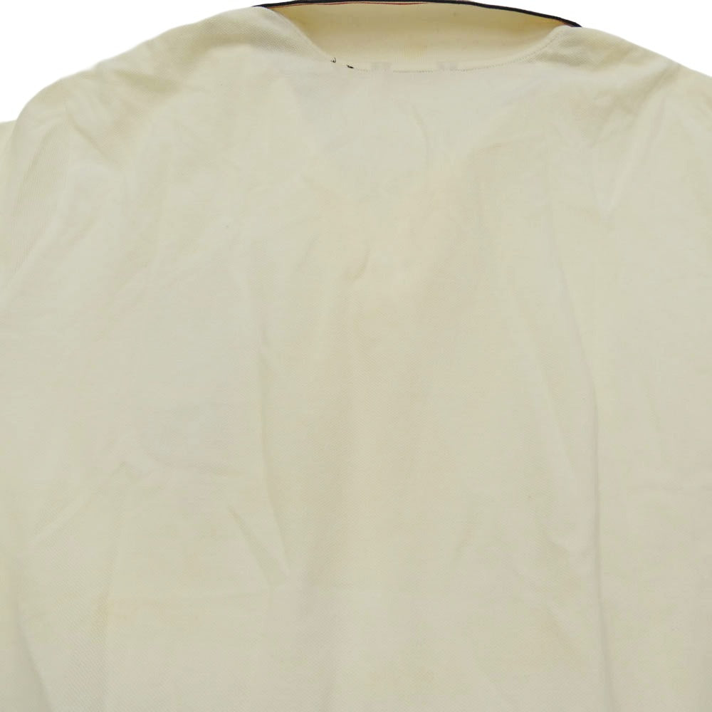 MONCLER モンクレール D20918301200 MAGLIA POLO MANICA CORTA ワッペン フェイス ロゴ 半袖 ポロシャツ オフホワイト系 XXXL【中古】