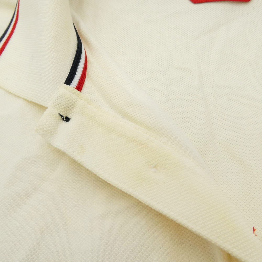 MONCLER モンクレール D20918301200 MAGLIA POLO MANICA CORTA ワッペン フェイス ロゴ 半袖 ポロシャツ オフホワイト系 XXXL【中古】