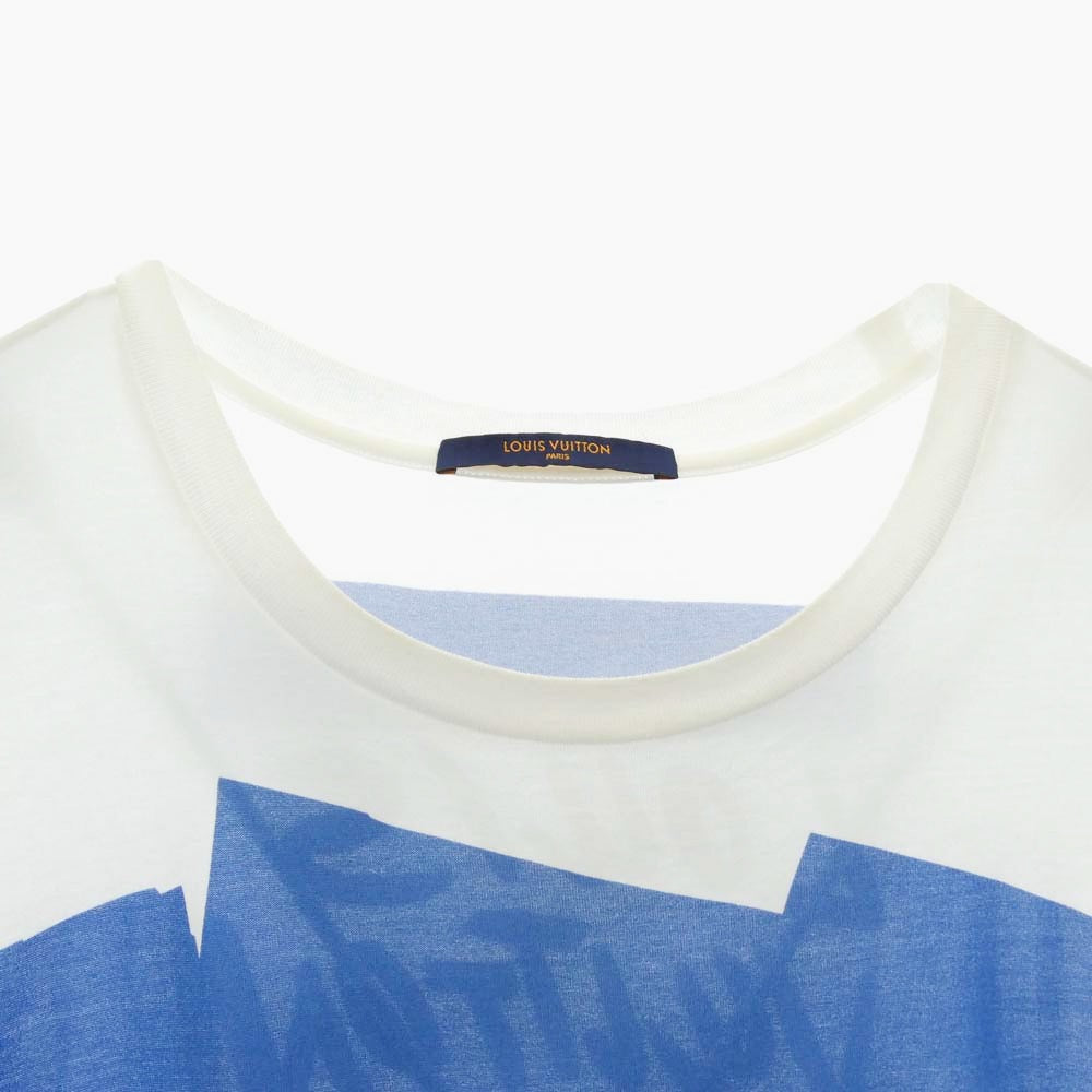 LOUIS VUITTON ルイ・ヴィトン POP UP STORE 限定 グラフィック ペイント ロゴ Tシャツ 半袖 カットソー ホワイト系 XL【中古】