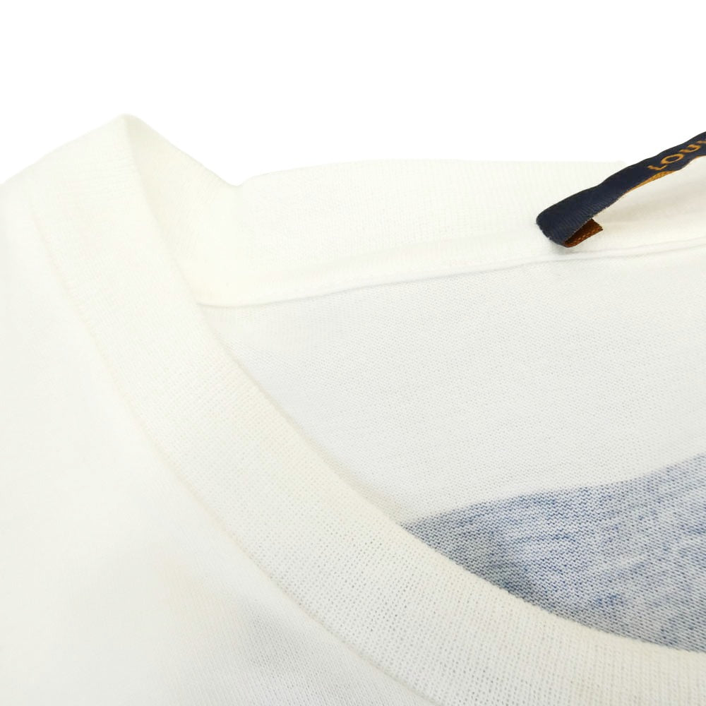 LOUIS VUITTON ルイ・ヴィトン POP UP STORE 限定 グラフィック ペイント ロゴ Tシャツ 半袖 カットソー ホワイト系 XL【中古】